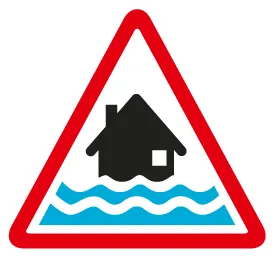 Flood warning sign